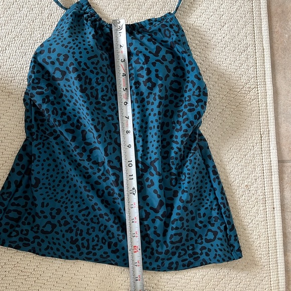 Kona Sol Blue Cheetah Print Women’s Tankini Bathing Suit Top - Picture 4 of 6